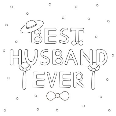 En iyi koca hiç - kravat ve şapka ile çizilmiş metin el