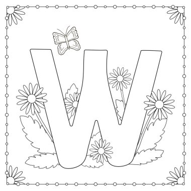 Alfabe boyama sayfası.