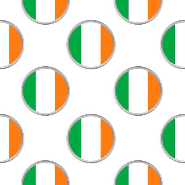 Nahtloses Muster aus den Kreisen mit irischer Flagge — Stockvektor