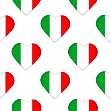 İtalya bayrak kalplerinden seamless modeli.
