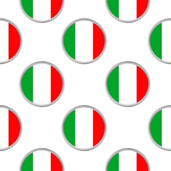 Бесшовный узор из кругов с флагом Италии — стоковый вектор