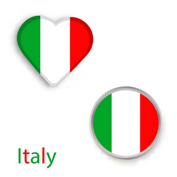 Kalp ve daire sembolleri ile İtalya bayrağı