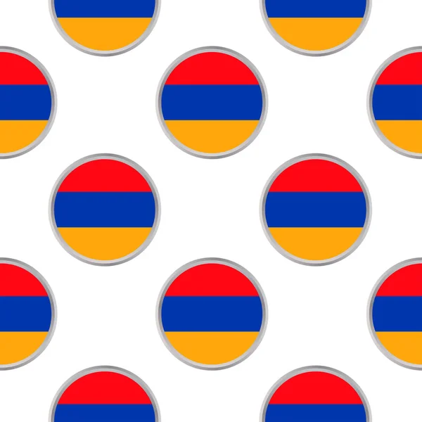 Modèle sans couture des cercles avec drapeau de l'Arménie — Image vectorielle