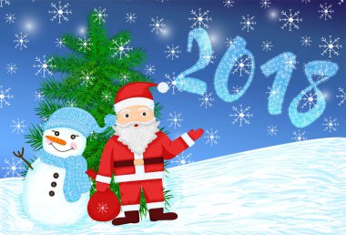 Neşeli Noel ve yeni yıl renkli adam