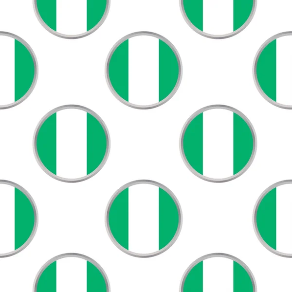 Modèle sans couture des cercles avec drapeau du Nigeria — Image vectorielle