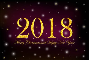 Altın sayılar 2018 ve metin mutlu Noeller ve mutlu yeni yıl o