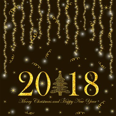 Altın sayılar 2018, Noel ağacı ve metin neşeli Noel ve