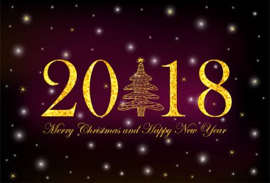 Altın sayılar 2018, Noel ağacı ve metin neşeli Noel ve