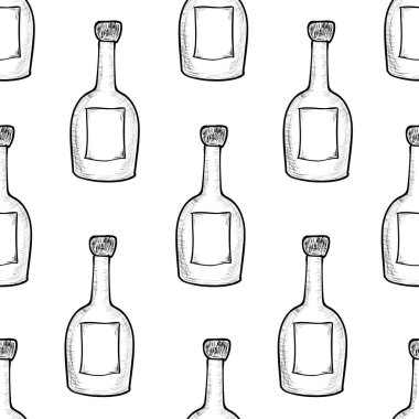 Elle çizilmiş şişeler gelen Dikişsiz desen.