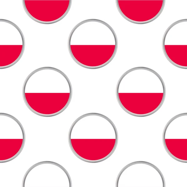 Modèle sans couture des cercles avec drapeau de la Pologne . — Image vectorielle