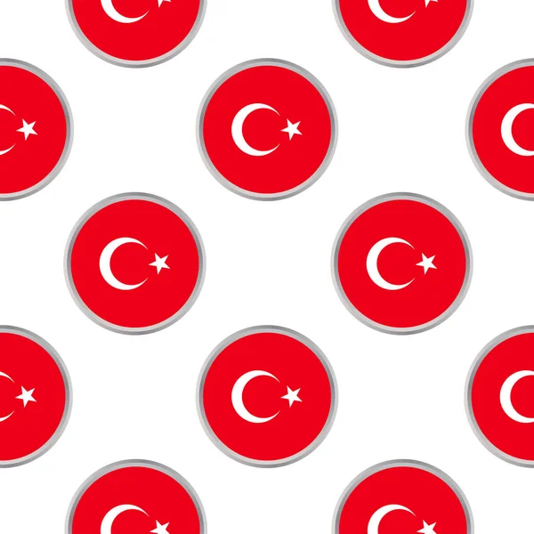 Vzor bezešvé z kruhů s turecká vlajka — Stockový vektor