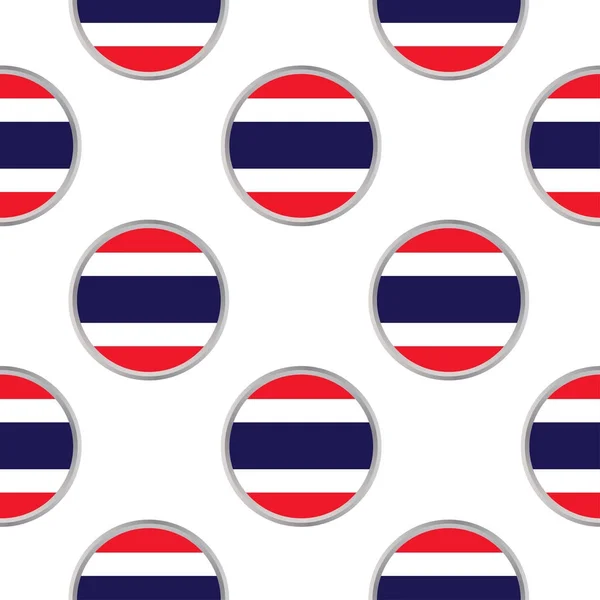 Seamless pattern from the circles with Flag of Thailand. — Stock Vector