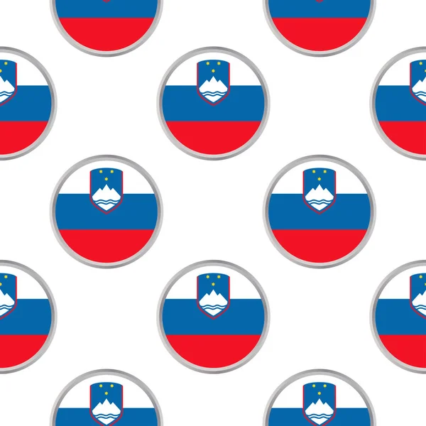 Modèle sans couture de cercles avec drapeau de Slovénie . — Image vectorielle