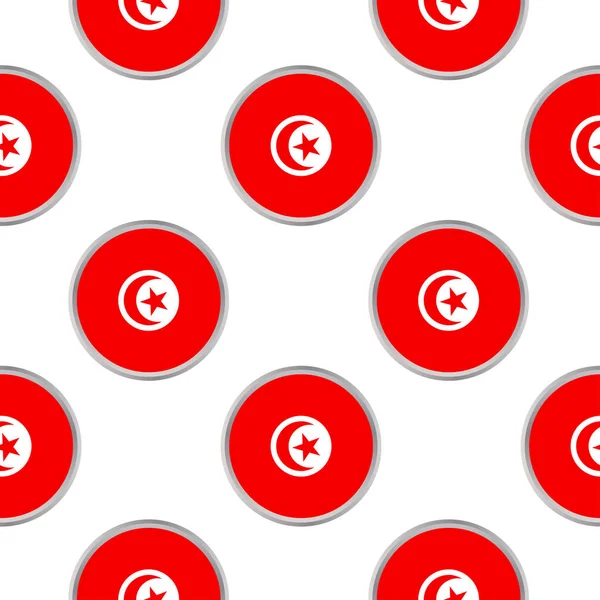 Naadloze patroon van cirkels met vlag van Tunesië. — Stockvector