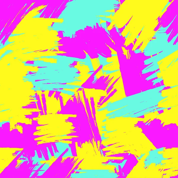 カラフルなブラシ ストロークから明るいのシームレス パターン. — ストックベクタ