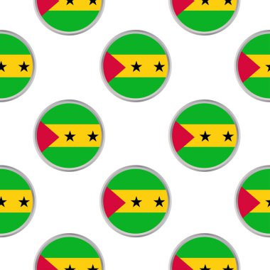 Sao Tome ve Prin bayrağı olan daireler üzerinden seamless modeli