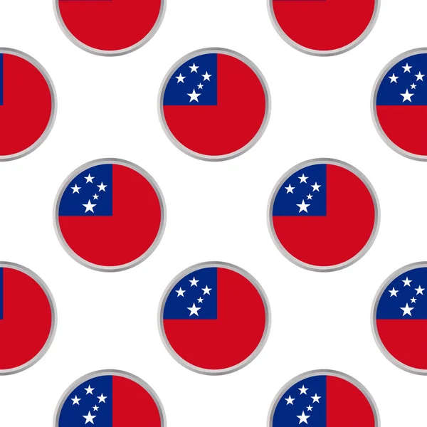 Patrón sin costuras de los círculos con bandera de Samoa . — Vector de stock