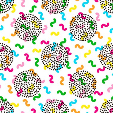 Renkli Seamless modeli. Retro tasarım stili. 80s - 90s yıl.