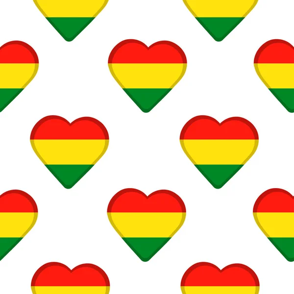 볼리비아의 국기와 마음에서 완벽 한 패턴. — 스톡 벡터