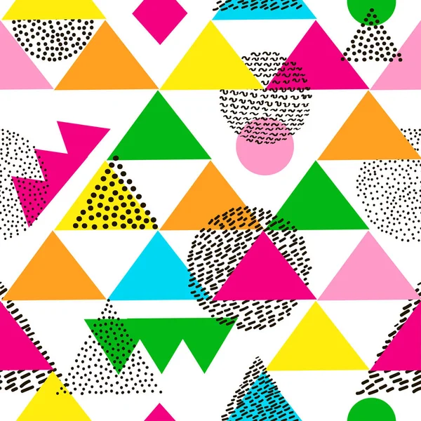 Цветной геометрический бесшовный рисунок. Яркий фон. 80 's - 9 — стоковый вектор