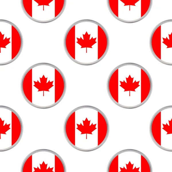 Modèle sans couture des cercles avec drapeau du Canada . — Image vectorielle