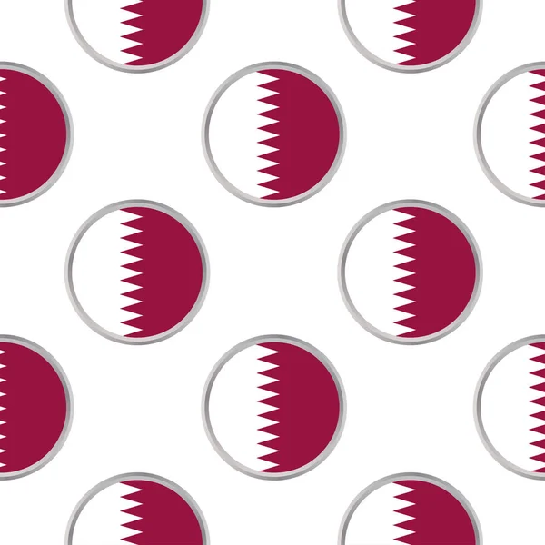 Patrón sin costuras de los círculos con bandera de Qatar . — Vector de stock