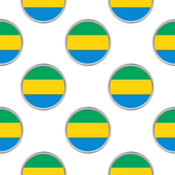 Modèle sans couture des cercles avec drapeau du Gabon . — Image vectorielle