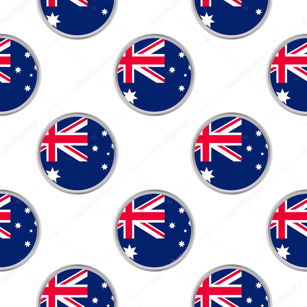 Seamless pattern from the circles with flag of Australia.