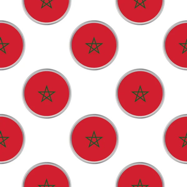 Naadloze patroon uit de kringen met vlag van Marokko — Stockvector