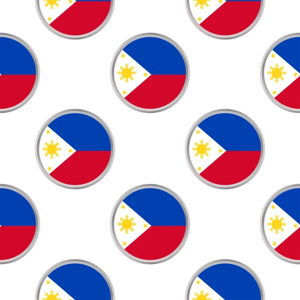 Patrón sin costuras de los círculos con bandera de Filipinas — Vector de stock