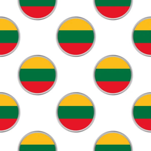 Patrón sin costuras de los círculos con bandera de Lituania — Vector de stock