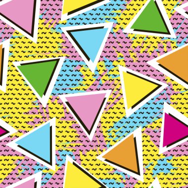 Üçgenler parlak renkli Dikişsiz desen str fırça