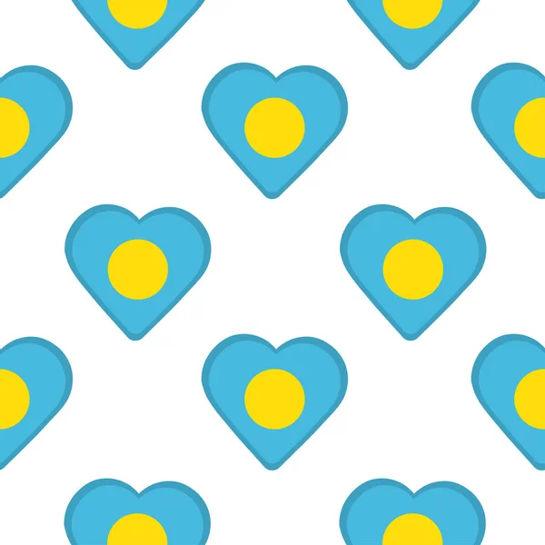 Modèle sans couture des cœurs avec drapeau de Palaos . — Image vectorielle