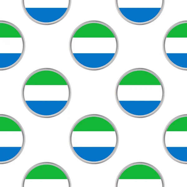 Naadloze patroon uit de kringen met vlag van Sierra Leone — Stockvector