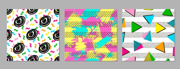 Renkli geometrik Dikişsiz desen. Aydınlık arka. 80's -