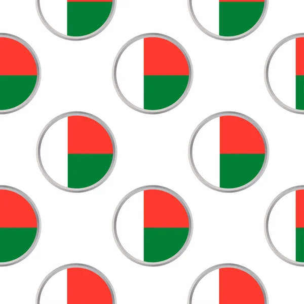 Patrón sin costuras de los círculos con bandera de Madagascar . — Vector de stock