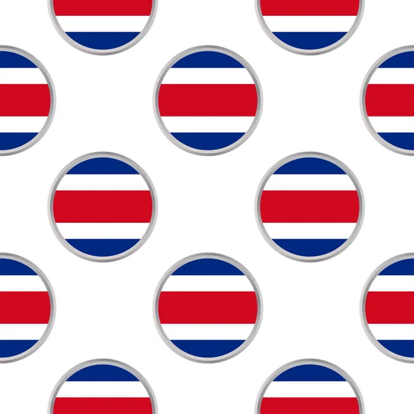 Бесшовный узор из кругов с флагом Коста-Рики . — стоковый вектор