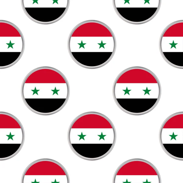 Seamless pattern from the circles with flag of Syria. — Stock Vector
