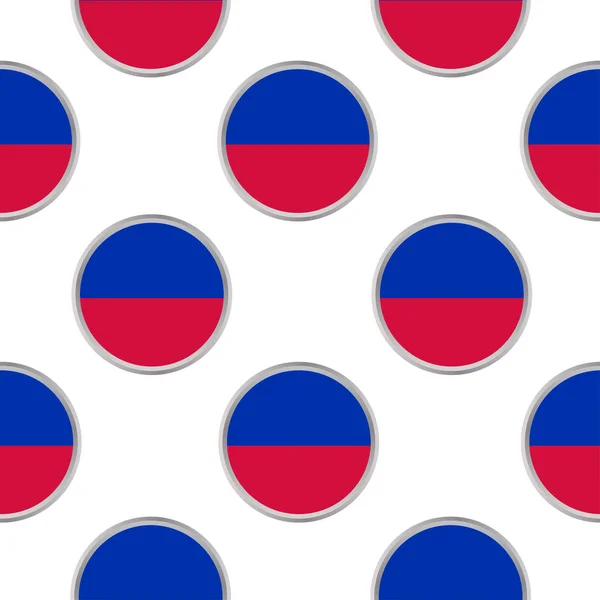 Seamless pattern from the circles with flag of Haiti. — Stock Vector