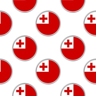 Tonga bayrağı olan daireler üzerinden seamless modeli. 