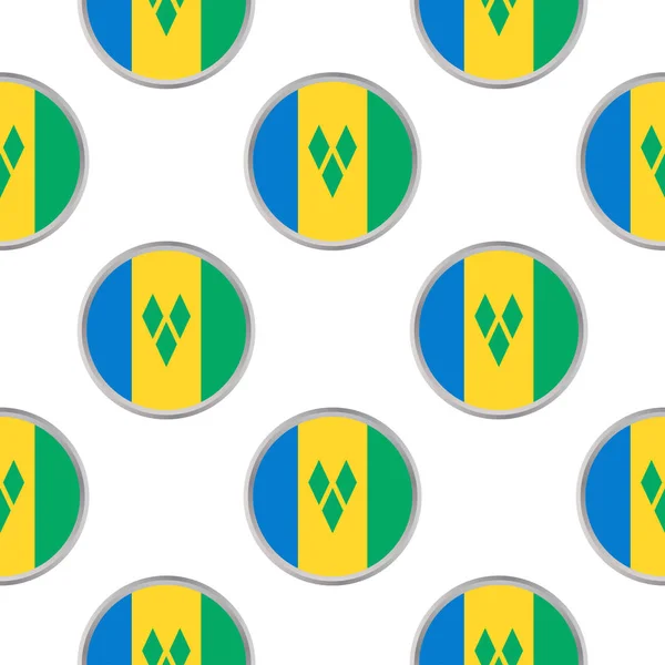 Modèle sans couture des cercles avec drapeau de Saint-Vincent et — Image vectorielle