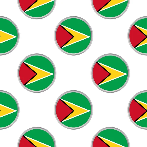 ガイアナの旗の円からのシームレスなパターン. — ストックベクタ