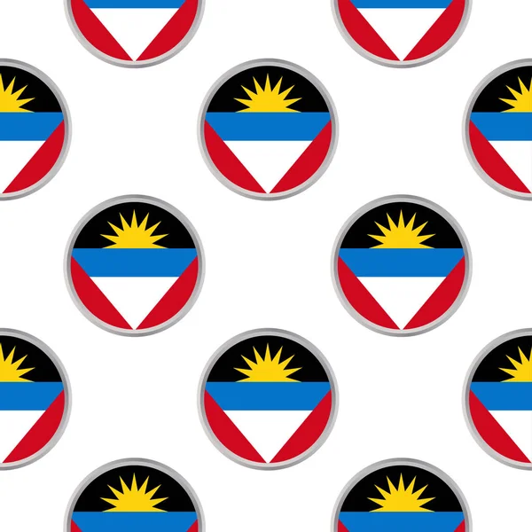 Pola mulus dari lingkaran dengan bendera Antigua dan Barbu - Stok Vektor