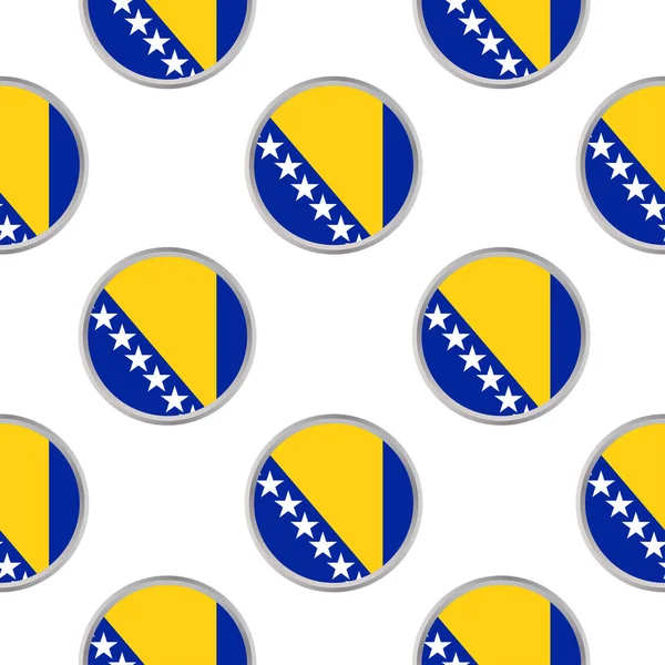 Naadloze patroon uit de kringen met vlag van Bosnië en Herzeg — Stockvector