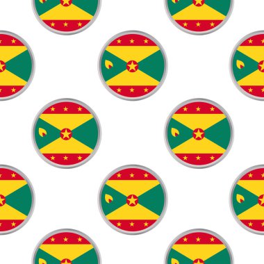 Grenada bayrağı olan daireler üzerinden seamless modeli. 