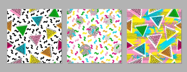 Renkli geometrik Dikişsiz desen. Aydınlık arka. 80's -