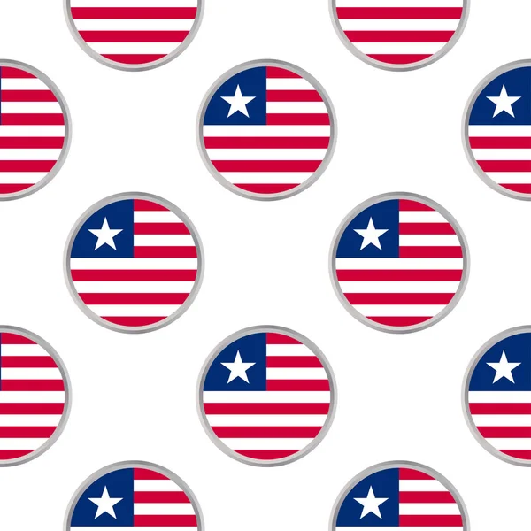 Patrón sin costuras de los círculos con bandera de República de Liber — Vector de stock