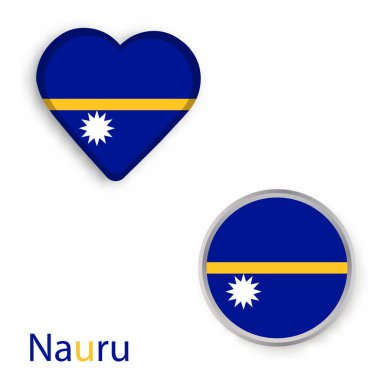 Kalp ve daire sembolleri ile Nauru Cumhuriyeti bayrağı. 
