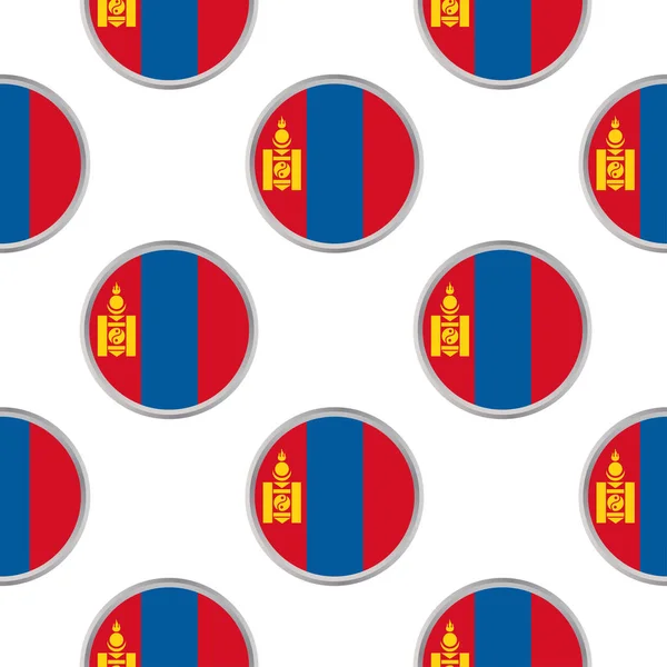 Modèle sans couture des cercles avec drapeau de Mongolie . — Image vectorielle