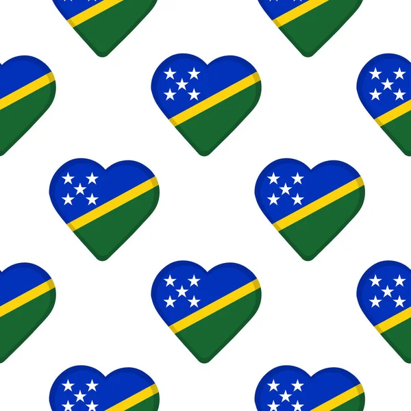 Modèle sans couture des cœurs avec drapeau des Îles Salomon . — Image vectorielle